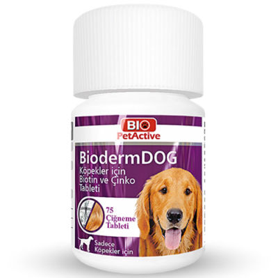 Bio Pet Active BioDerm Biotin ve Çinko Köpek Tableti 37,5 Gr (75 Tablet)