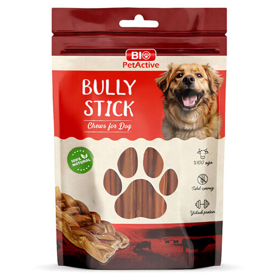 Bio Pet Active Bully Stick Burgu Sığır Kamışı (Örgü) Köpek Ödülü 100 Gr - 1