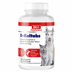 Bio Pet Active - Bio Pet Active D-Kaltabs Calcium Tablets For Cats and Dogs 126 Gr. - 84 Tablets