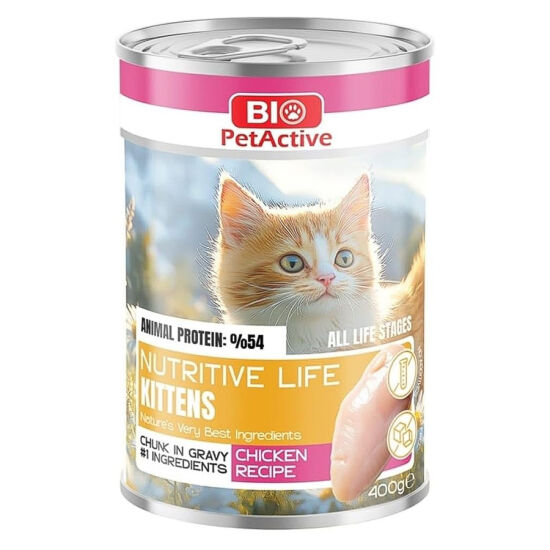 Bio Pet Active Kitten Nutritive Life Tavuk Etli Yavru Kedi Konservesi 400 Gr - 1