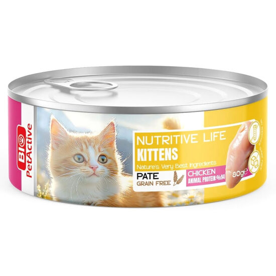 Bio Pet Active Kitten Nutritive Life Tavuk Etli Ezme Yavru Kedi Konservesi 80 Gr - 1