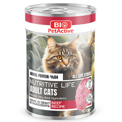 Bio Pet Active - Bio Pet Active Nutritive Life Biftekli Kedi Konservesi 400 Gr