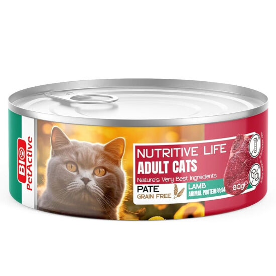Bio Pet Active Nutritive Life Kuzu Etli Ezme Kedi Konservesi 80 Gr - 1