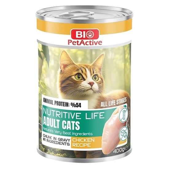 Bio Pet Active Nutritive Life Tavuk Etli Kedi Konservesi 400 Gr - 1