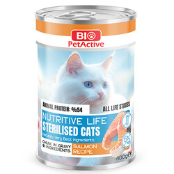 Bio Pet Active - Bio Pet Active Sterilised Nutritive Life Somonlu Kısırlaştırılmış Kedi Konservesi 400 Gr