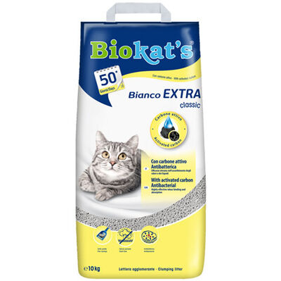 Biokats Bianco Extra Antibacterial Topaklaşan Kedi Kumu 10 Kg