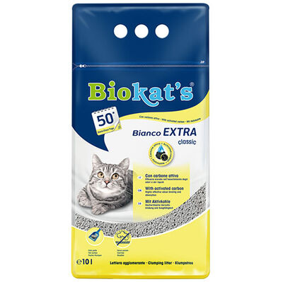 Biokats Bianco Extra Antibacterial Topaklaşan Kedi Kumu 10 Kg