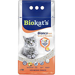 Biokats Bianco Vanilya ve Mandalina Topaklaşan Kedi Kumu 10 Lt - Biokats