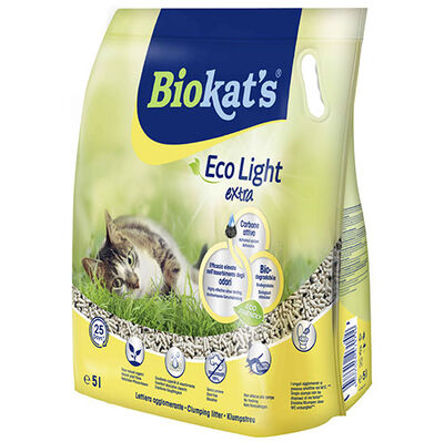 Biokats Eco Light Ekstra ( Active Carbon ) Pelet Naturel Kedi Kumu 5 Lt