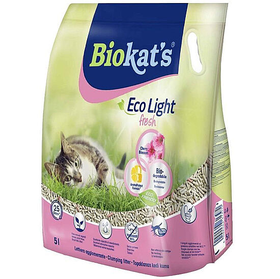Biokats Eco Light Fresh Cherry Blossom Pelet Kedi Kumu 5 Lt - 1