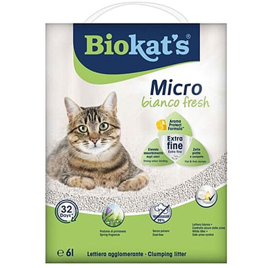 Biokats Micro Bianco Fresh Kedi Kumu 6 Lt - 1