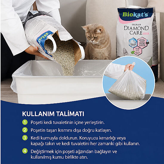 Biokats Polybeutel Kedi Kumu Hijyen Torbası XXL (12'li Paket) - 5
