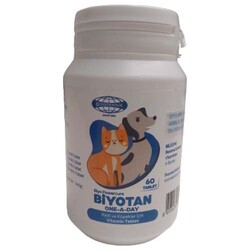 Biyoteknik Powercure Biyotan One A Day Kedi ve Köpekler İçin Vitamin Tablet - 60 Tablet - Biyoteknik