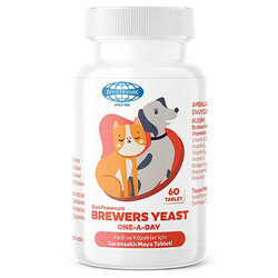 Biyoteknik Powercure Brewers Yeast Kedi ve Köpekler için Sarımsaklı Maya Tablet - 60 Tablet - Biyoteknik