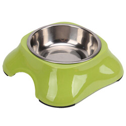 Bobo 3138 ( A5 ) Melamin Çelik Taslı Kedi ve Köpek Yeşil Mama Kabı 150 ML - Bobo