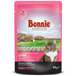 Bonnie Sos İçinde Et Parçacıklı Ciğerli Kedi Yaş Maması 85 Gr x 6 Adet - 2