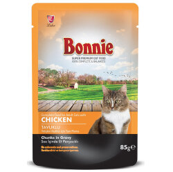 Bonnie Sos İçinde Et Parçacıklı Tavuklu Kedi Yaş Maması 85 Gr - Bonnie