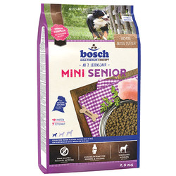 Bosch - Bosch Mini Senior Küçük Irk Yaşlı Köpek Maması 2,5 Kg + Temizlik Mendili
