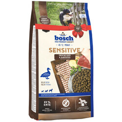 Bosch - Bosch Sensitive Taze Ördekli ve Patatesli Köpek Maması 15 Kg + 4 Adet Temizlik Mendili