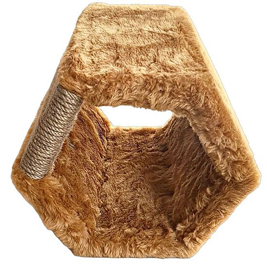Botar Premium Hexagon Tırmalamalı Kedi Yatağı – Camel - 2