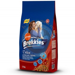 Brekkies Delice Tavuk Hindi ve Sebze Kedi Maması 1,5 Kg + Temizlik Mendili - Brekkies