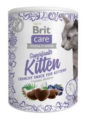 Brit Care Cat Snack Superfruits Kitten Hindistan Cevizi Yaban Mersini Tahılsız Yavru Kedi Ödülü 100 Gr
