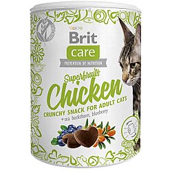 Brit Care Cat Snack Superfruits Chicken Tavuk Yaban Mersini Tahılsız Kedi Ödülü 100 Gr - Brit Care