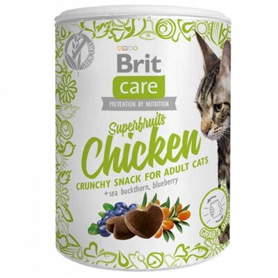 Brit Care Cat Snack Superfruits Chicken Tavuk Yaban Mersini Tahılsız Kedi Ödülü 100 Gr