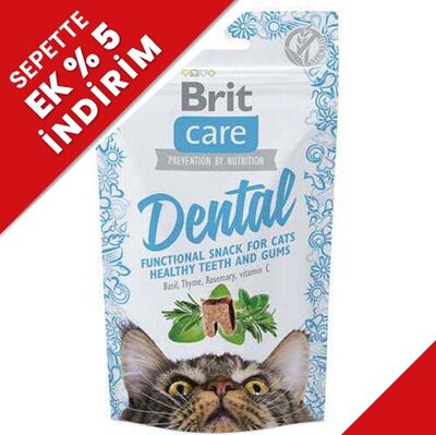 Brit Care Cat Snack Dental Tahılsız Ağız ve Diş Sağlığı Kedi Ödülü 50 Gr