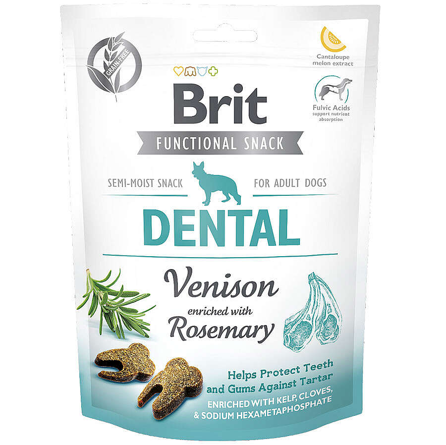 Brit Snack Dental Geyik ve Biberiye Ağız ve Diş Sağlığı Tahılsız Köpek Ödülü 150 Gr