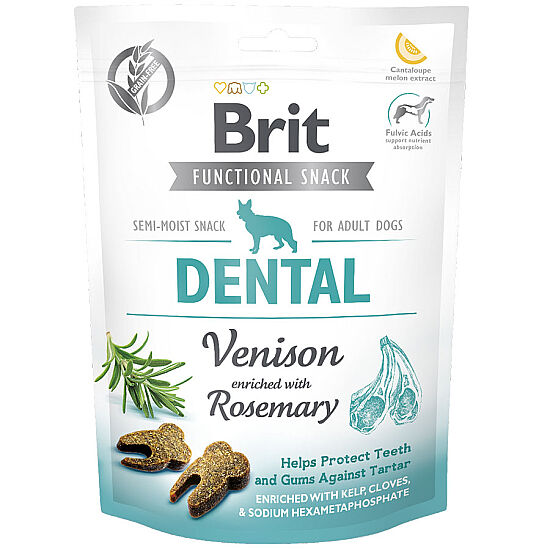 Brit Snack Dental Geyik ve Biberiye Ağız ve Diş Sağlığı Tahılsız Köpek Ödülü 150 Gr - 1