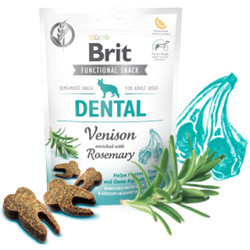 Brit Snack Dental Geyik ve Biberiye Ağız ve Diş Sağlığı Tahılsız Köpek Ödülü 150 Gr - Thumbnail