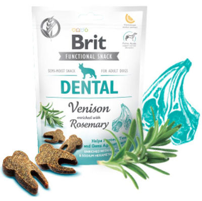 Brit Snack Dental Geyik ve Biberiye Ağız ve Diş Sağlığı Tahılsız Köpek Ödülü 150 Gr