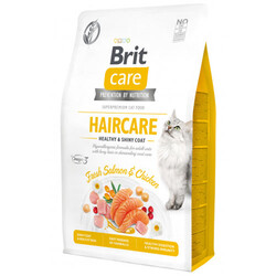 Brit Care Haircare Somon Tavuk Deri ve Tüy Sağlığı Tahılsız Kedi Maması 7 Kg + Biopet 25 ml Malt - Thumbnail