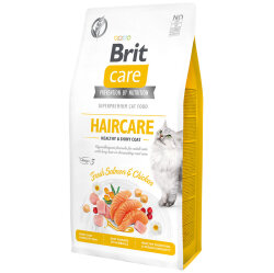 Brit Care Haircare Somon Tavuk Deri ve Tüy Sağlığı Tahılsız Kedi Maması 7 Kg - Brit Care