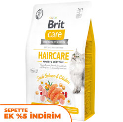 Brit Care Haircare Somon Tavuk Deri Tüy Sağlığı Tahılsız Kedi Maması 2 Kg - Brit Care