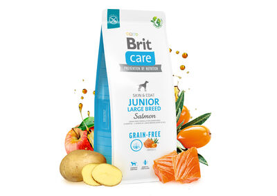 Brit Care Junior Large Breed Salmon Grain Free Puppy Large Breed Dry Dog Food 3 Kg.