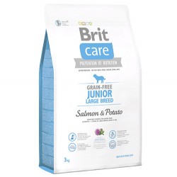 Brit Care Junior Large Somonlu Büyük Irk Tahılsız Yavru Köpek Maması 3 Kg + Temizlik Mendili - Thumbnail