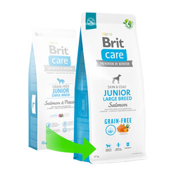 Brit Care Junior Large Somonlu Büyük Irk Tahılsız Yavru Köpek Maması 3 Kg + Temizlik Mendili - Thumbnail