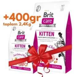 Brit Care - Brit Care Kitten Tavuk ve Hindi Etli Tahılsız Yavru Kedi Maması 2 Kg+400 Gr (Toplam: 2,4 Kg)