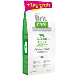 Brit Care Grain Free Large Breed Somonlu Büyük Irk Tahılsız Köpek Maması 12 Kg + 2 Kg (Toplam: 14 Kg) - Brit Care