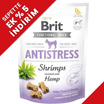 Brit Snack Antistress Karides Kenevir Sakinleştirici Tahılsız Köpek Ödülü 150 Gr - 1