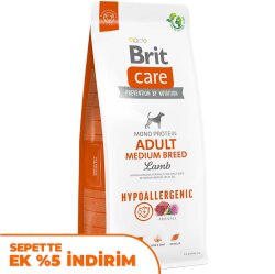 Brit Care Medium Breed Lamb and Rice Adult Medium Breed Dry Dog Food 12 Kg. - Brit Care