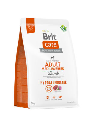 Brit Care Medium Breed Lamb and Rice Adult Medium Breed Dry Dog Food 3 Kg.