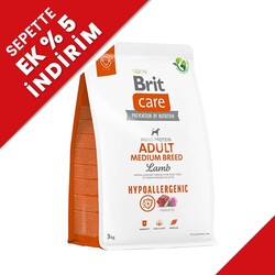 Brit Care Medium Breed Lamb and Rice Adult Medium Breed Dry Dog Food 3 Kg. - Brit Care