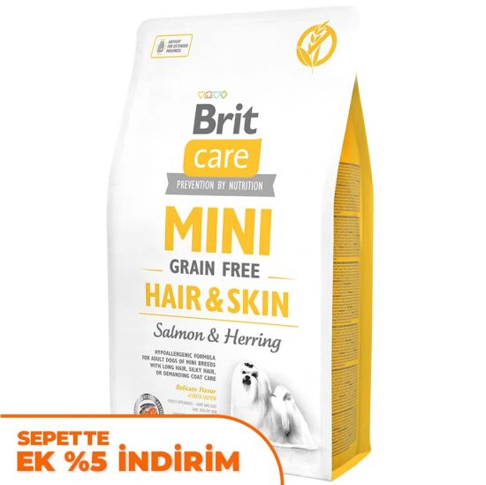 Brit Care Mini Hair Skin Küçük Irk Tahılsız Köpek Maması 7 Kg - 1
