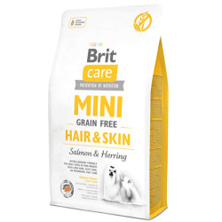 Brit Care - Brit Care Mini Hair Skin Küçük Irk Tahılsız Köpek Maması 7 Kg + 3 Adet Temizlik Mendili