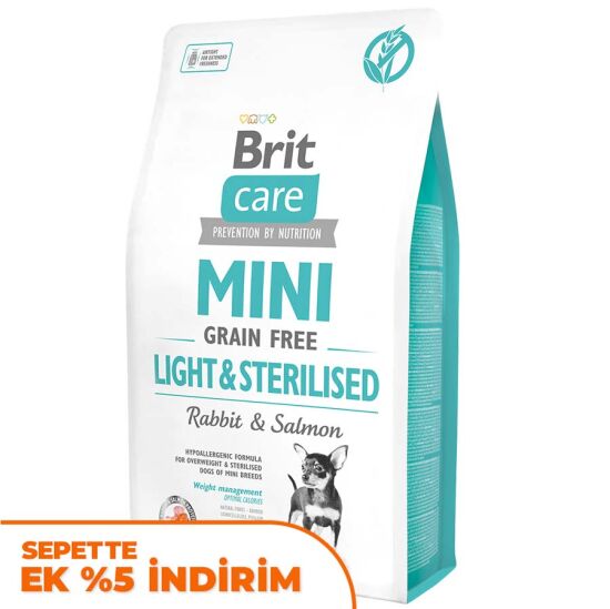 Brit Care Mini Light Kısırlaştırılmış Küçük Irk Tahılsız Köpek Maması 2 Kg - 1