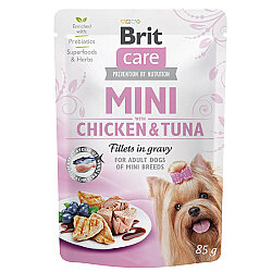 Brit Care Mini Sos İçinde Tavuk Etli ve Ton Balıklı Köpek Yaş Maması 85 Gr - Brit Care