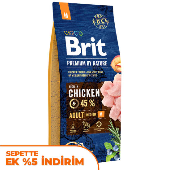 Brit Premium Medium Tavuklu Orta Irk Köpek Maması 15 Kg - 1